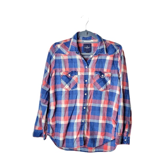 American Eagle Outfitters Tops - American Eagle Boyfriend Fit Flannel Botton Up